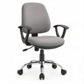 Drehbarer Bürostuhl Grau/Schwarz/Chrom, 64 x 64 x 89–99 cm