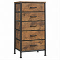 Schubladenkommode im Industrie-Stil, Braun/Schwarz, 45 x 30 x 95 cm, 5 Schubladen