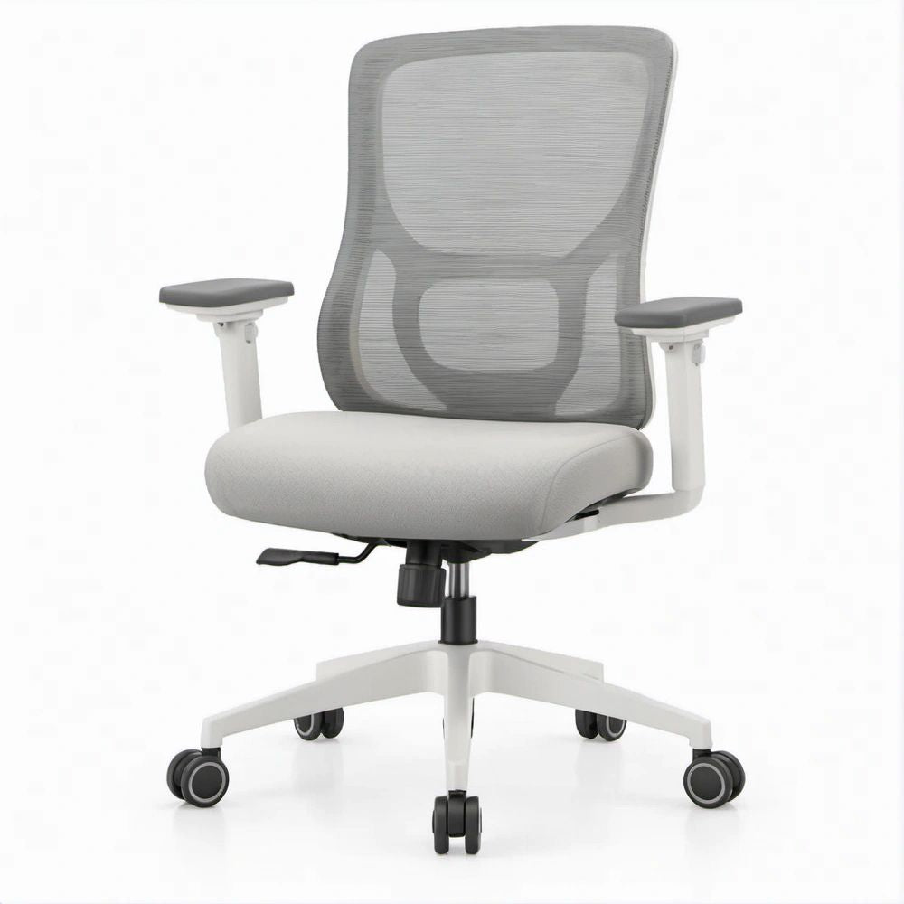 Ergonomischer Bürodrehstuhl Grau/Weiss, 65 x 65 x 116–126 cm